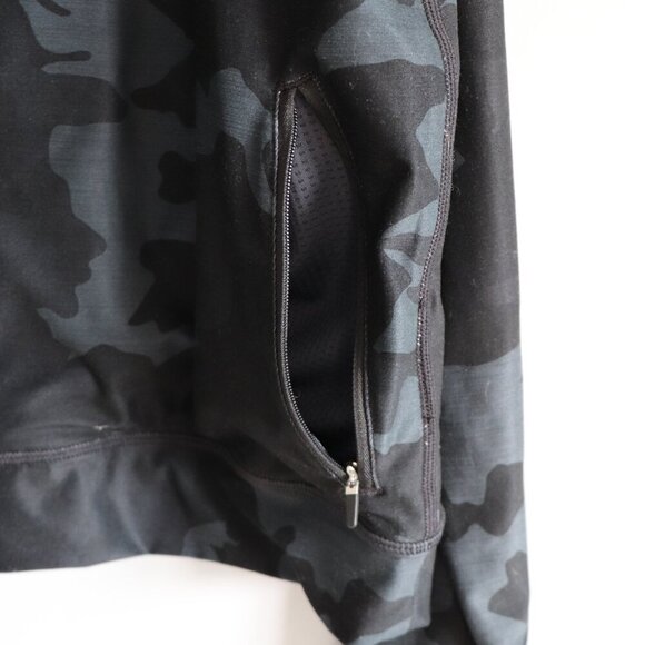 Prana Women's Sz L Camo Lanya‎ Full Zip Pocket Thumb Holes Stretch Active Jacket - Picture 10 of 13